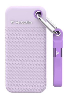 1 TB Verbatim Pocket SSD, USB 3.2 Gen2, med 2 st gummiskal - Lila#1