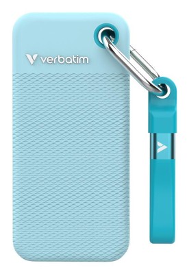 1 TB Verbatim Pocket SSD, USB 3.2 Gen2, med 2 st gummiskal - Polarblå#1