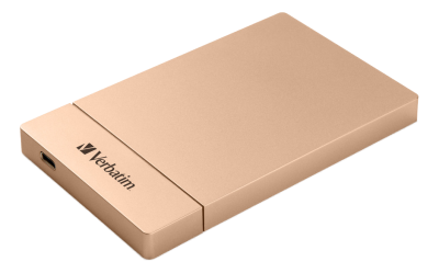 Externt kabinett 2.5" (Slim) SATA till USB-C 3.1 Gen2, Verbatim Store'n'Go - Guldrosa