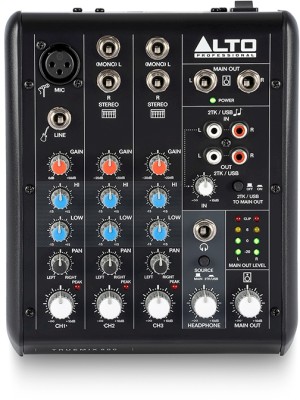 Alto Professional TrueMix 500, 5-kanals med 1xXLR + 2xStereo-Line, uppspelning från USB#2
