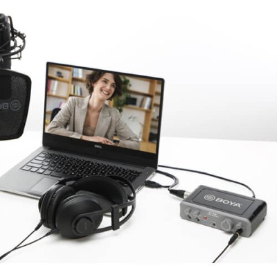 Ljudmixer BOYA BY-AM1, 2-kanals, 6,3mm/XLR med 48V fantommatning, USB#4