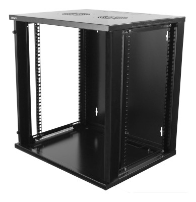 19" Skåp DELTACO 12U, 540x450x580mm, stående eller väggmonterat, glasdörr - Svart#2
