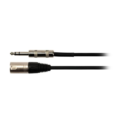 Audiokabel XLR hane-balanserad telekontakt, AMP, 1 meter - Svart