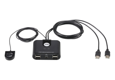 Aten US224, manuell 2 x 4 USB 2.0-switch för delning av kringutrustning