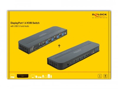 Systemswitch DeLock 11484, 4-vägs KVM, DisplayPort 1.4, 8K@30Hz / 4K@120Hz, USB 3.0, ljud#4