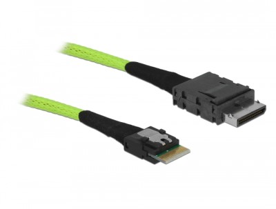 SAS intern kabel Slim SAS (SFF-8654) till OCuLink PCIe (SFF-8611), DeLOCK, 0,5m - Grön