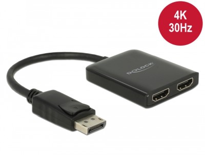 Splitter DeLOCK 1 x Displayport in > 2 x HDMI ut 4K@30Hz, DP 1.2#1