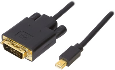 Mini DisplayPort till DVI-D kabel, ha-ha, 2 meter, svart