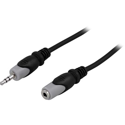Förlängningsljudkabel stereo 3,5 mm, 10 meter - Svart