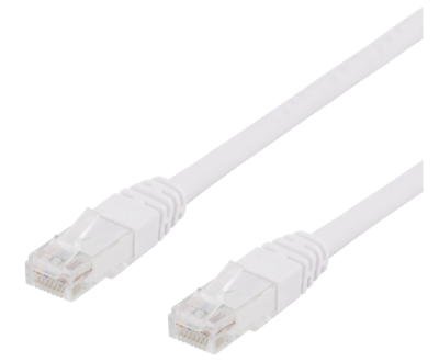 Nätverkskabel oskärmad Cat.6, RJ45, LSZH, 20 meter - Vit