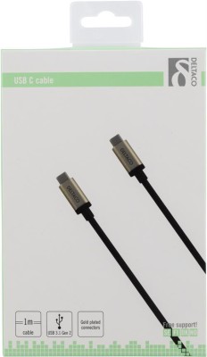 USB-C 3.1-kabel Gen2 Typ C ha till C ha, 60W PD, 1 meter, Deltaco - Guld/svart#2