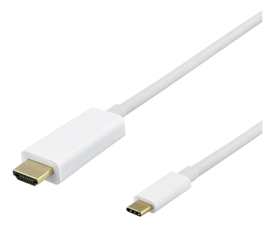 Deltaco USB-C till HDMI-kabel, 4K@60Hz, 2 meter - Vit#1