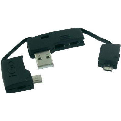 iGo KeyJuice för Micro/Mini USB, hopfällbar USB-synk/laddkabel för nyckelring
