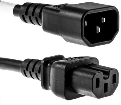 Strömkabel LinkIT C15/C14 LSZH 3x1,50mm², 3 meter - Svart