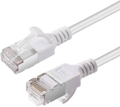Nätverkskabel skärmad Cat6a U-FTP, slim, LSZH, MicroConnect, 10 meter - Vit