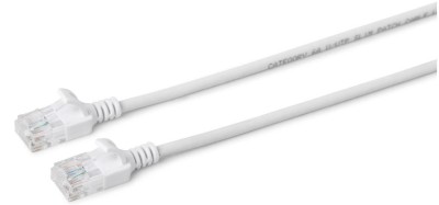 Nätverkskabel oskärmad Cat6a, slim, 3,6mm i diameter, MicroConnect, 1 meter - Vit