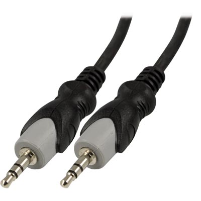 Ljudkabel stereo 3,5 mm, 10 meter - Svart