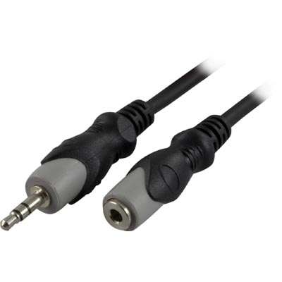Förlängningsljudkabel stereo 3,5 mm, 15 meter - Svart
