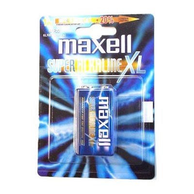 Batteri Maxell 9V alkaliskt, 6LR61, 1-pack