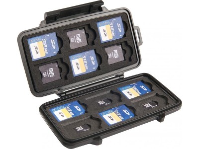 Minneskortfodral Pelican 0915 SD Card Case, för 6 st Micro-SD och 6 st SD kort, svart