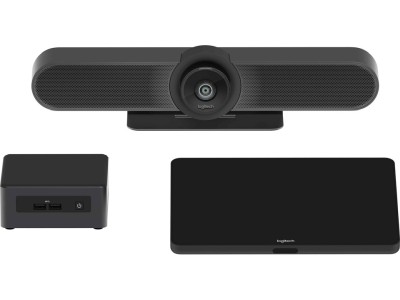 Logitech Tap for Microsoft Teams Small Rooms, paket för videokonferens, med Intel NUC (Core i7) och Logitech MeetUp