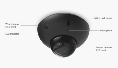 Ubiquiti Networks UniFi G6 Dome, 4K@30fps, 8MP, inomhus/utomhus, dag/natt, IR 30 meter, PoE - Svart#6