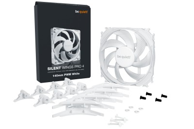 Fläkt 140 mm be quiet! Silent Wings PRO 4 PWM White, 2400 rpm, 97,41 cfm - Vit#5