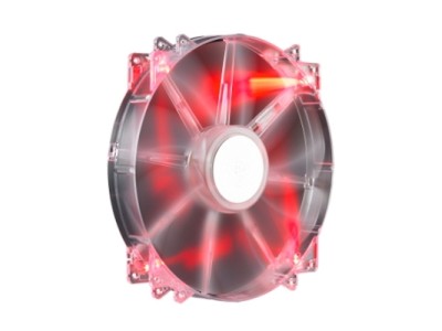 Fläkt 200 mm Cooler Master MegaFlow 200, 19 dBA, 700 rpm, 110 cfm, Röd LED