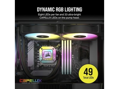 Corsair iCUE H100i ELITE CAPELLIX XT, 240mm, RGB - Svart#4