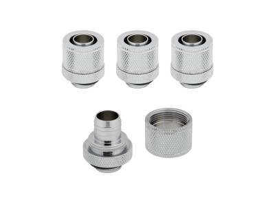 Corsair Hydro X Fitting Softline XF Compression 10/13mm, Fittings 4-Pack - Chrome