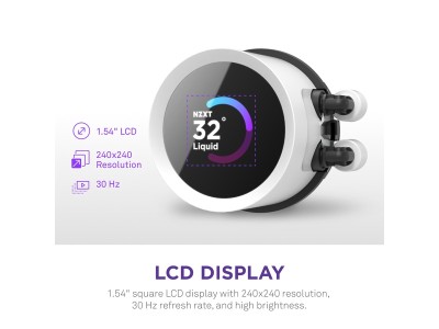 NZXT Kraken 240 RGB, 240mm, 2x120 mm RGB-fläktar - Vit#2