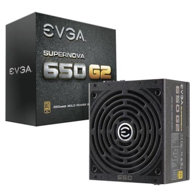 EVGA SuperNOVA 650 G2, ATX 650W, ATX 2.4, 12 cm fläkt, 80PLUS GOLD, löstagbara kablar