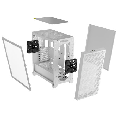 Corsair 3000D Airflow Mid-Tower Case White, Tempered Glass, ATX - Vit#7