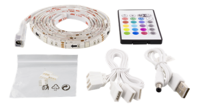 NHC LED-list, 4x50cm, 12 olika färger, RGB, fjärrkontroll, USB#3