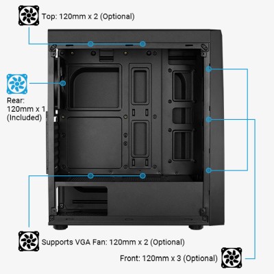 Aerocool Bolt Tempered Glass, ATX, RGB#4
