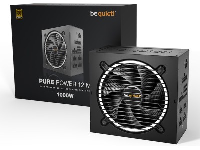 be quiet! Pure Power 12 M 1000W, ATX 3.1, 120 mm fläkt, 80PLUS Gold, löstagbara kablar#1