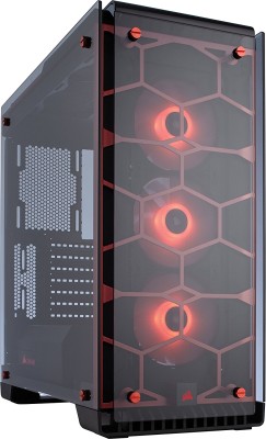 Corsair Crystal 570X RGB, ATX, fönster i härdat glas, 3x120mm fläktar - Röd
