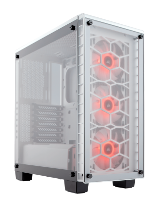 Corsair Crystal 460X RGB, ATX, fönster i härdat glas, 3x120mm fläktar - Vit