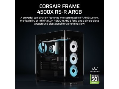 Corsair FRAME 4500X RS-R ARGB Panoramic Glass, TG, ATX - Svart#2