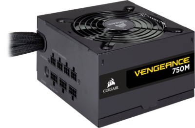 Corsair Vengeance 750M 750W, ATX v2.4, 120 mm fläkt, 80PLUS Silver, semipassivt, löstagbara kablar