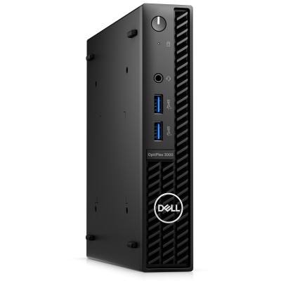 Dell Optiplex 3000 Micro MFF, Intel Core i3-12100T, 8 GB, 256 GB PCIe SSD, Win10 Pro, WiFi 6, Bluetooth, inkl. tangentbord och mus, 1 års på-platsen-garanti