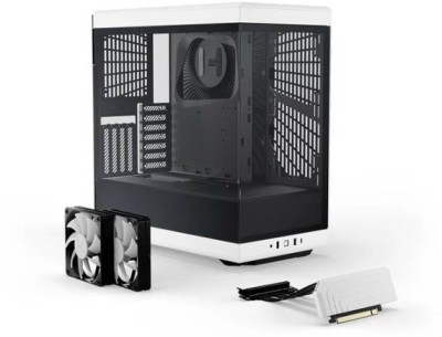 Hyte Y40 White Miditower, ATX, Panoramic Glass, inkl. PCIe 4.0 riser - Svart/Vit#3