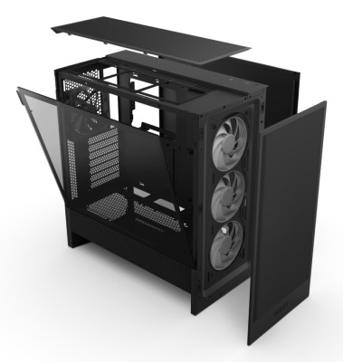 NZXT H5 Flow (2024) RGB Black, ATX - Svart#5