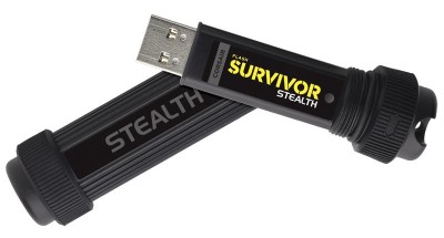 512 GB Corsair Flash Survivor Stealth, vattensäker (till 200 m) och stöttålig, aluminium, USB 3.0