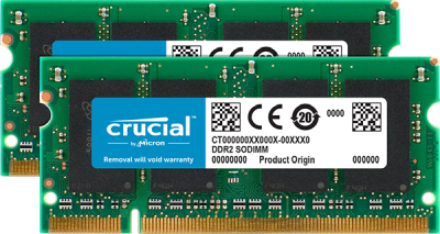 4 GB (2x2GB) DDR2-800 SODIMM CL16, Crucial