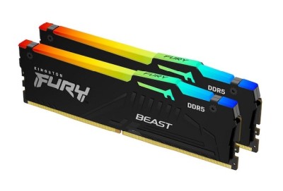 64 GB (2x32GB) DDR5-4800 Kingston FURY Beast Black RGB CL38, XMP - Svart#1