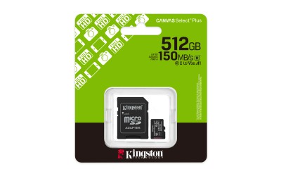 Micro Secure Digital SDXC 512 GB Kingston Canvas Select Plus Gen3, 150 MB/sek läs, Class 10, A1, UHS-I U1, inkl. SD-adapter#3