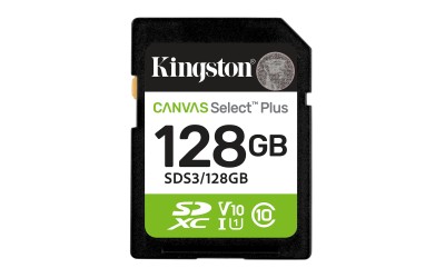 Secure Digital SDXC 128 GB Kingston Canvas Select Plus Gen3, 150 MB/sek läs, Class 10, A1, UHS-I U1#1