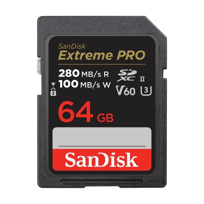 Secure Digital SDXC 64 GB SanDisk Extreme Pro, 280/100 MB/sek, Class 10, UHS-II U3, V60#1