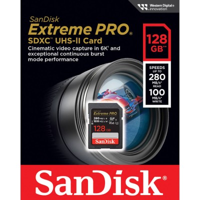 Secure Digital SDXC 128 GB SanDisk Extreme Pro, 280/100 MB/sek, Class 10, UHS-II U3, V60#2